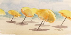 Beach upbrellas in St. Maarten